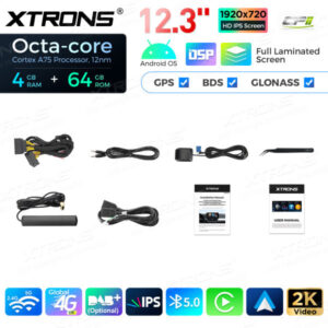 12,3 Zoll Octa Core 4 + 64 GB Global 4G LTE Android Autoradio Multimedia Player mit vollständig laminiertem Bildschirm für BM
