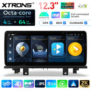 12,3 Zoll Octa Core 4 + 64 GB Global 4G LTE Android Autoradio Multimedia Player mit vollständig laminiertem Bildschirm für BM