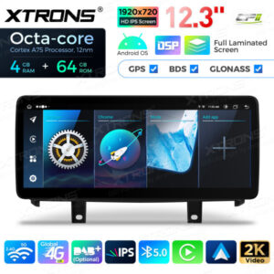 12,3 Zoll Octa Core 4 + 64 GB Global 4G LTE Android Autoradio Multimedia-Player mit vollständig laminiertem Bildschirm für BM