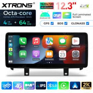 12,3 Zoll Octa Core 4 + 64 GB Global 4G LTE Android Autoradio Multimedia-Player mit vollständig laminiertem Bildschirm für BM