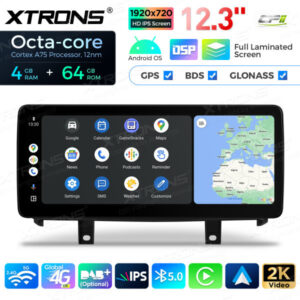 12,3 Zoll Octa Core 4 + 64 GB Global 4G LTE Android Autoradio Multimedia-Player mit vollständig laminiertem Bildschirm für BM