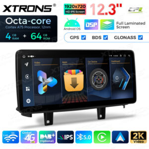 12,3 Zoll Octa Core 4 + 64 GB Global 4G LTE Android Autoradio Multimedia-Player mit vollständig laminiertem Bildschirm für BM