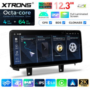 12,3 Zoll Octa Core 4 + 64 GB Global 4G LTE Android Autoradio Multimedia-Player mit vollständig laminiertem Bildschirm für BM