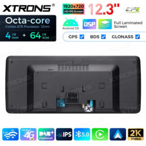 12,3 Zoll Octa Core 4 + 64 GB Global 4G LTE Android Autoradio Multimedia-Player mit vollständig laminiertem Bildschirm für BM