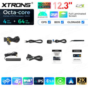 12,3 Zoll Octa Core 4 + 64 GB Global 4G LTE Android Autoradio Multimedia-Player mit vollständig laminiertem Bildschirm für BM