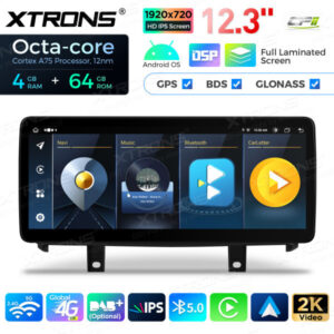 12,3 Zoll Octa Core 4 + 64 GB Global 4G LTE Android Autoradio Multimedia-Player mit vollständig laminiertem Bildschirm für BM