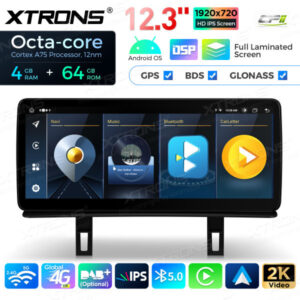 12,3-Zoll-Octa Core 4 + 64 GB Global 4G LTE Android Auto-Stereo-Multimedia-Player mit vollständig laminiertem Bildschirm für