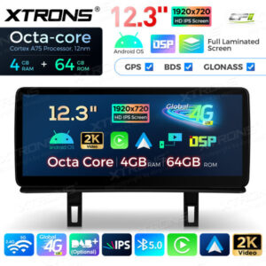 12,3-Zoll-Octa Core 4 + 64 GB Global 4G LTE Android Auto-Stereo-Multimedia-Player mit vollständig laminiertem Bildschirm für