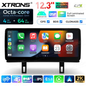 12,3-Zoll-Octa Core 4 + 64 GB Global 4G LTE Android Auto-Stereo-Multimedia-Player mit vollständig laminiertem Bildschirm für
