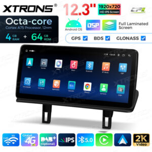 12,3-Zoll-Octa Core 4 + 64 GB Global 4G LTE Android Auto-Stereo-Multimedia-Player mit vollständig laminiertem Bildschirm für