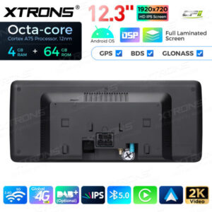 12,3-Zoll-Octa Core 4 + 64 GB Global 4G LTE Android Auto-Stereo-Multimedia-Player mit vollständig laminiertem Bildschirm für
