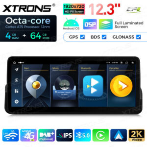 12,3 Zoll Octa Core 4 + 64 GB Global 4G LTE Android Autoradio Multimedia Player mit vollständig laminiertem Bildschirm für BM