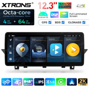 12,3 Zoll Octa Core 4 + 64 GB Global 4G LTE Android Autoradio Multimedia-Player mit vollständig laminiertem Bildschirm für BM