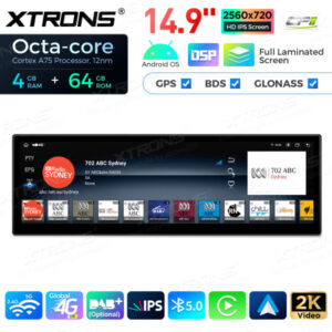 14,9 Zoll Octa Core 4 + 64 GB Global 4G LTE Android Autoradio Multimedia-Player mit vollständig laminiertem Bildschirm für BM