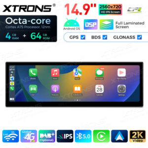 14,9 Zoll Octa Core 4 + 64 GB Global 4G LTE Android Autoradio Multimedia-Player mit vollständig laminiertem Bildschirm für BM