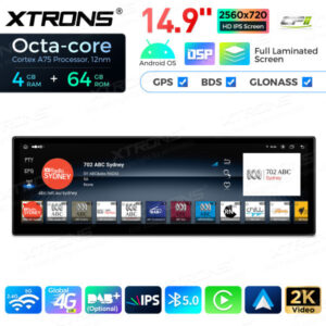 14,9 Zoll Octa Core 4 + 64 GB Global 4G LTE Android Autoradio Multimedia-Player mit vollständig laminiertem Bildschirm für BM