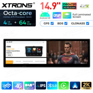 14,9 Zoll Octa Core 4 + 64 GB Global 4G LTE Android Autoradio Multimedia-Player mit vollständig laminiertem Bildschirm für BM
