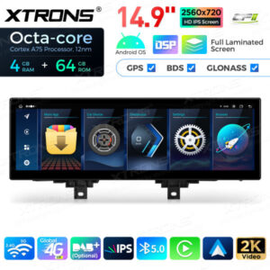 14,9 Zoll Octa Core 4 + 64 GB Global 4G LTE Android Autoradio Multimedia-Player mit vollständig laminiertem Bildschirm für BM