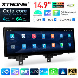 14,9 Zoll Octa Core 4 + 64 GB Global 4G LTE Android Autoradio Multimedia-Player mit vollständig laminiertem Bildschirm für BM