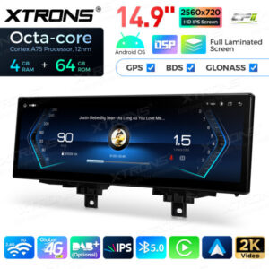 14,9 Zoll Octa Core 4 + 64 GB Global 4G LTE Android Autoradio Multimedia-Player mit vollständig laminiertem Bildschirm für BM