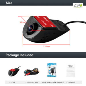Wi-Fi DVR Autokamera Videorekorder Dashcam – ACWIFIDVR02-08 CPII