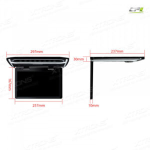 10,2-Zoll-HD-Digital-TFT-Bildschirm Ultradünner Auto-TV-Dachmonitor 16 : 9 Breitbildschirm mit HDMI-Anschluss und 2 Stück Kop