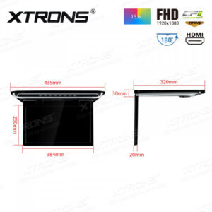 15,6-Zoll-1080P-Video-HD-Digital-TFT-Monitor Ultradünnes Auto-TV-Dach mit HDMI-Anschluss und 2-teiligen Kopfhörern