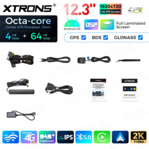 12,3 Zoll Octa Core 4 + 64 GB Global 4G LTE Android Autoradio Multimedia-Player mit vollständig laminiertem Bildschirm für BM
