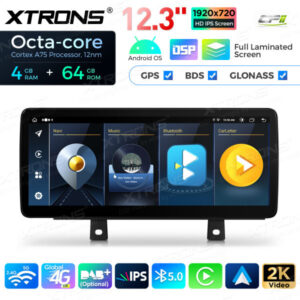 12,3 Zoll Octa Core 4 + 64 GB Global 4G LTE Android Autoradio Multimedia-Player mit vollständig laminiertem Bildschirm für BM