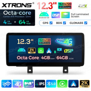 12,3 Zoll Octa Core 4 + 64 GB Global 4G LTE Android Autoradio Multimedia-Player mit vollständig laminiertem Bildschirm für BM