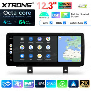 12,3 Zoll Octa Core 4 + 64 GB Global 4G LTE Android Autoradio Multimedia-Player mit vollständig laminiertem Bildschirm für BM