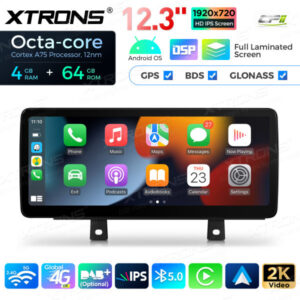 12,3 Zoll Octa Core 4 + 64 GB Global 4G LTE Android Autoradio Multimedia-Player mit vollständig laminiertem Bildschirm für BM