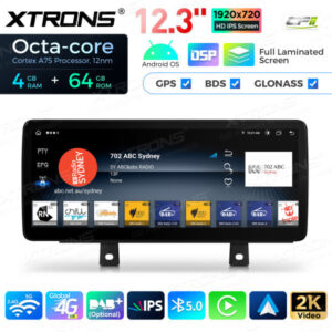 12,3 Zoll Octa Core 4 + 64 GB Global 4G LTE Android Autoradio Multimedia-Player mit vollständig laminiertem Bildschirm für BM