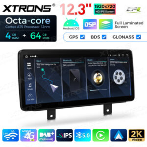 12,3 Zoll Octa Core 4 + 64 GB Global 4G LTE Android Autoradio Multimedia-Player mit vollständig laminiertem Bildschirm für BM
