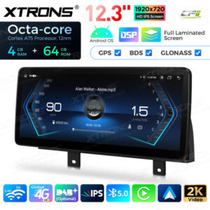 12,3 Zoll Octa Core 4 + 64 GB Global 4G LTE Android Autoradio Multimedia-Player mit vollständig laminiertem Bildschirm für BM