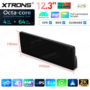 12,3 Zoll Octa Core 4 + 64 GB Global 4G LTE Android Autoradio Multimedia-Player mit vollständig laminiertem Bildschirm für BM