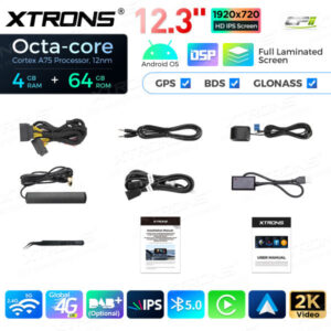 12,3 Zoll Octa Core 4 + 64 GB Global 4G LTE Android Autoradio Multimedia-Player mit vollständig laminiertem Bildschirm für BM