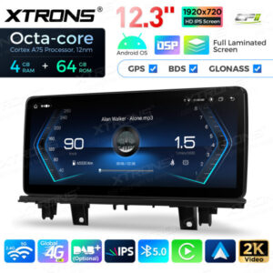 QLB22EVB12X1N 12,3-Zoll-Octa-Core-Autoradio mit 4 GB RAM und 64 GB SSD-Speicher, globalem 4G LTE-Netz und Android 14-Betriebs