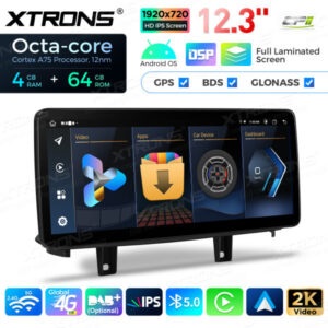 12,3 Zoll Octa Core 4 + 64 GB Global 4G LTE Android Autoradio Multimedia-Player mit vollständig laminiertem Bildschirm für BM