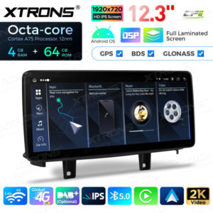 12,3 Zoll Octa Core 4 + 64 GB Global 4G LTE Android Autoradio Multimedia-Player mit vollständig laminiertem Bildschirm für BM