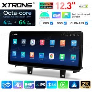 12,3 Zoll Octa Core 4 + 64 GB Global 4G LTE Android Autoradio Multimedia-Player mit vollständig laminiertem Bildschirm für BM