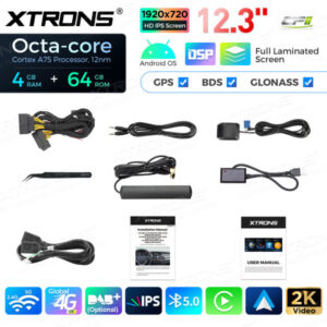 12,3 Zoll Octa Core 4 + 64 GB Global 4G LTE Android Autoradio Multimedia-Player mit vollständig laminiertem Bildschirm für BM