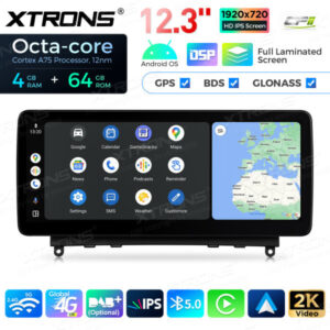 12,3 Zoll Octa Core 4 + 64 GB Global 4G LTE Android Autoradio Multimedia-Player mit vollständig laminiertem Bildschirm für Me