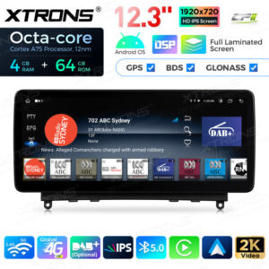 12,3 Zoll Octa Core 4 + 64 GB Global 4G LTE Android Autoradio Multimedia-Player mit vollständig laminiertem Bildschirm für Me