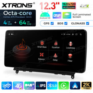 12,3 Zoll Octa Core 4 + 64 GB Global 4G LTE Android Autoradio Multimedia-Player mit vollständig laminiertem Bildschirm für Me