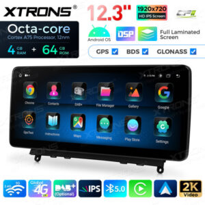 12,3 Zoll Octa Core 4 + 64 GB Global 4G LTE Android Autoradio Multimedia-Player mit vollständig laminiertem Bildschirm für Me