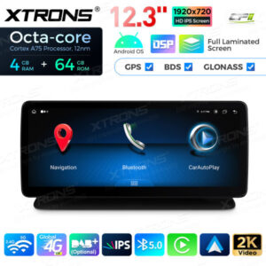 12,3 Zoll Octa Core 4 + 64 GB Global 4G LTE Android Autoradio Multimedia Player mit vollständig laminiertem Bildschirm für Me