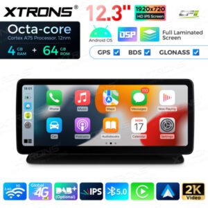 12,3 Zoll Octa Core 4 + 64 GB Global 4G LTE Android Autoradio Multimedia Player mit vollständig laminiertem Bildschirm für Me