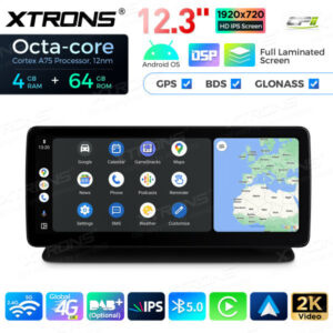 12,3 Zoll Octa Core 4 + 64 GB Global 4G LTE Android Autoradio Multimedia Player mit vollständig laminiertem Bildschirm für Me