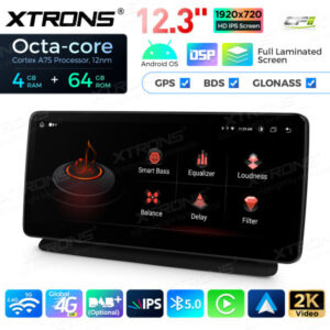 12,3 Zoll Octa Core 4 + 64 GB Global 4G LTE Android Autoradio Multimedia Player mit vollständig laminiertem Bildschirm für Me